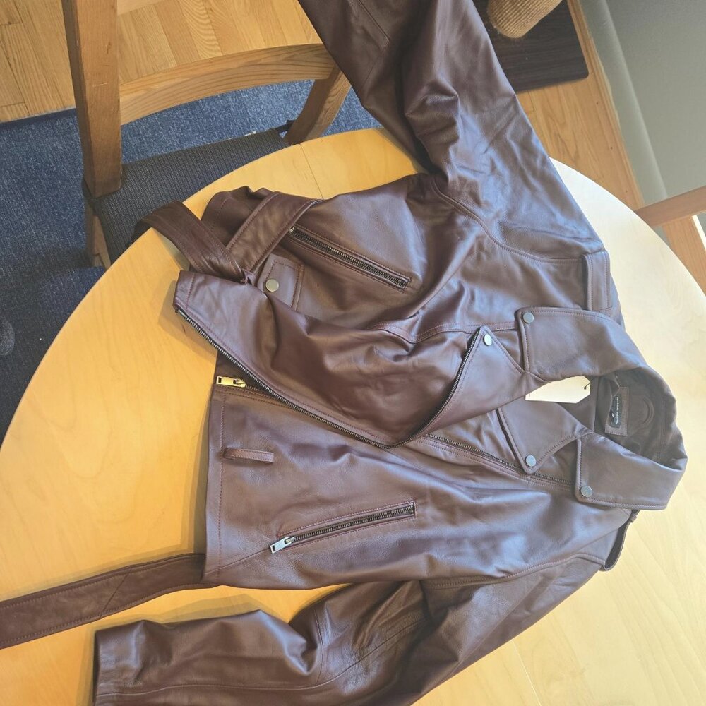 Leeron Leather Moto Jacket - Chili Chocolate - Picture 7 of 13